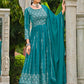 Anaita Blue Faux Georgette Plazzo Suit With Embroidery & Sequins Work