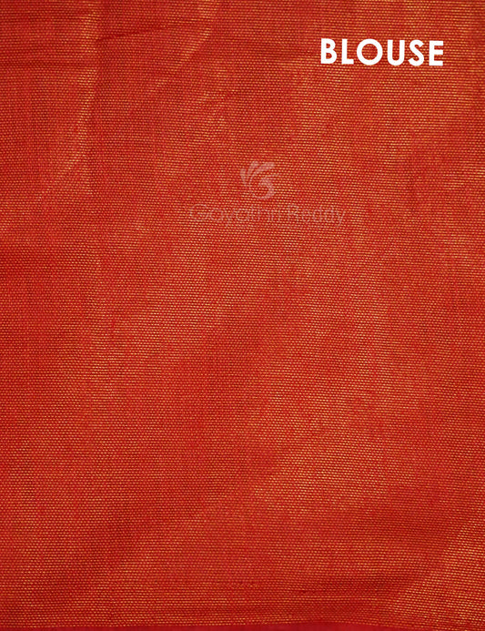 Sea Green Colour With Orange Blouse Cotton Brasso Saree By Gayathri Reddy Designer Studio | Swadesiicart
