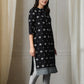 W for Woman Black Geometric Printed Pure Cotton Straight Kurta