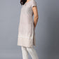 W for Woman Beige Printed Kurta