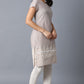 W for Woman Beige Printed Kurta