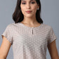 W for Woman Beige Printed Kurta