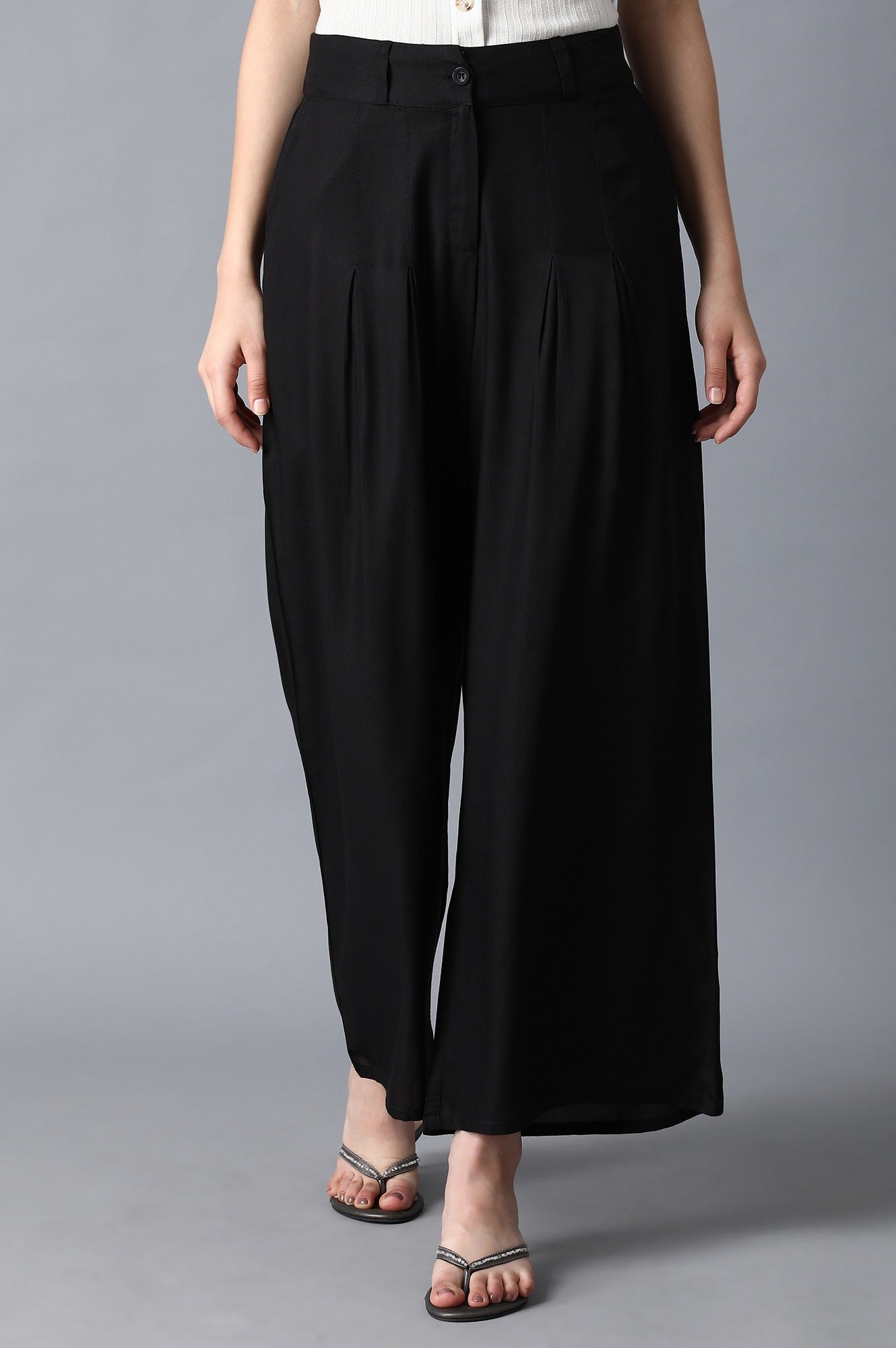 W for Woman Black Tailored Volume Pants