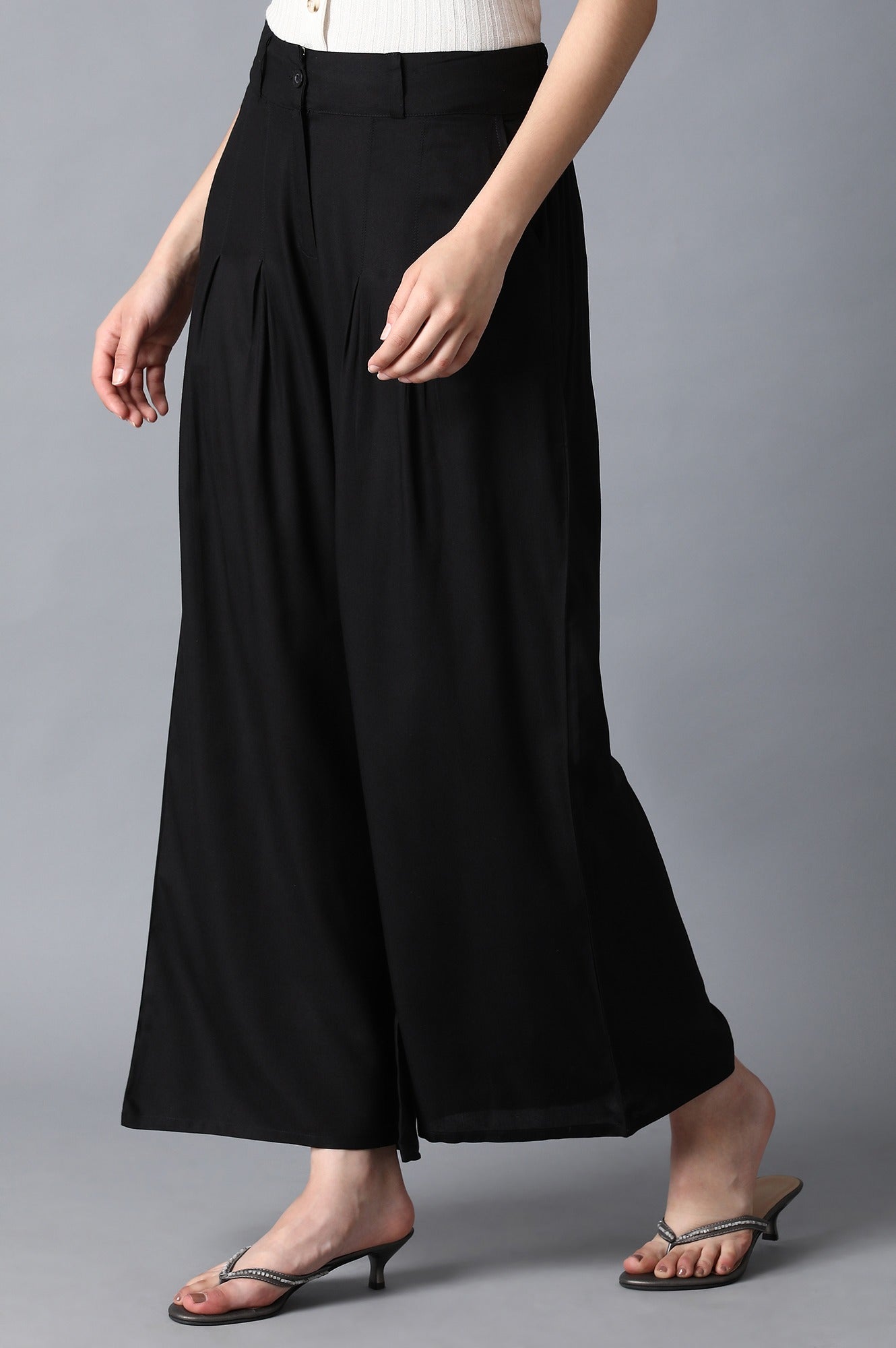 W for Woman Black Tailored Volume Pants