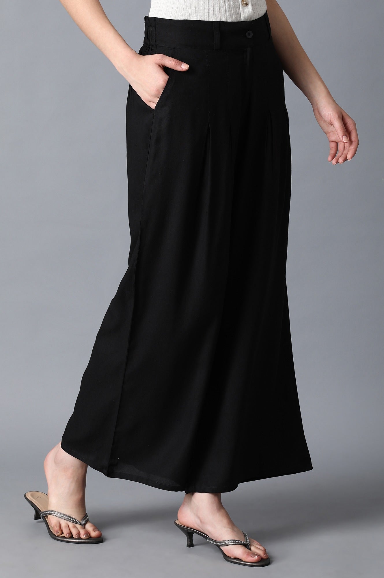 W for Woman Black Tailored Volume Pants