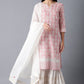 W for Woman Blush Pink Straight Floral Print kurta