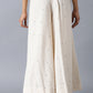 W for Woman Beige Printed Flared Pants