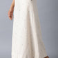 W for Woman Beige Printed Flared Pants
