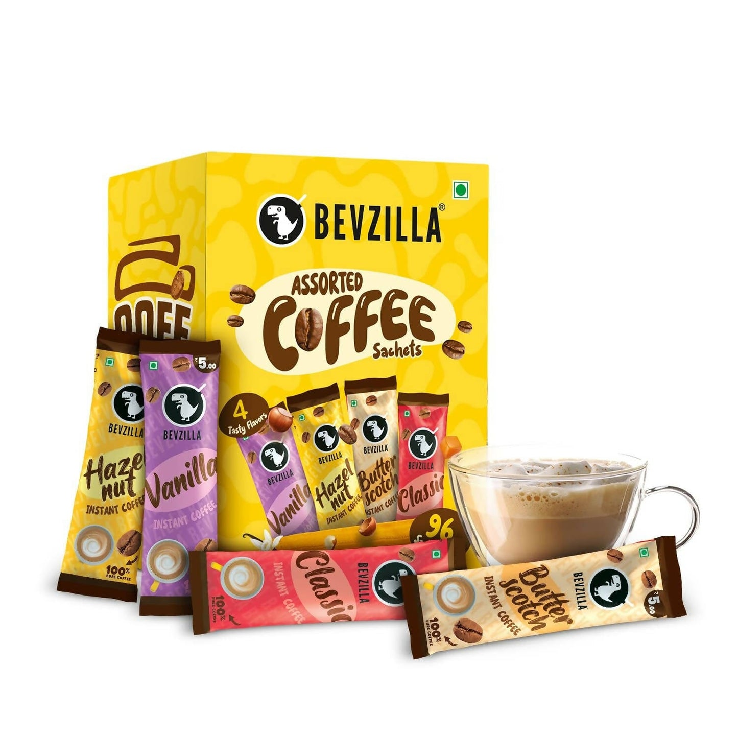 Bevzilla Instant Coffee Powder Sachets 100 % Arabica Coffee - Swadesiicart