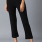 W for Woman Black Red Solid Slim Pants