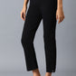 W for Woman Black Red Solid Slim Pants
