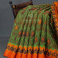 Parrot Green Printed Cotton Brasso Saree By Gayathri Reddy Designer Studio | Swadesiicart