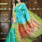 Very Much Indian Pure Silk Handloom Paithani -Dual Tone Blue Green | Swadesiicart