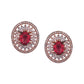 Shoshaa Rose Gold-Polished & White Circular Studs | Swadesiicart