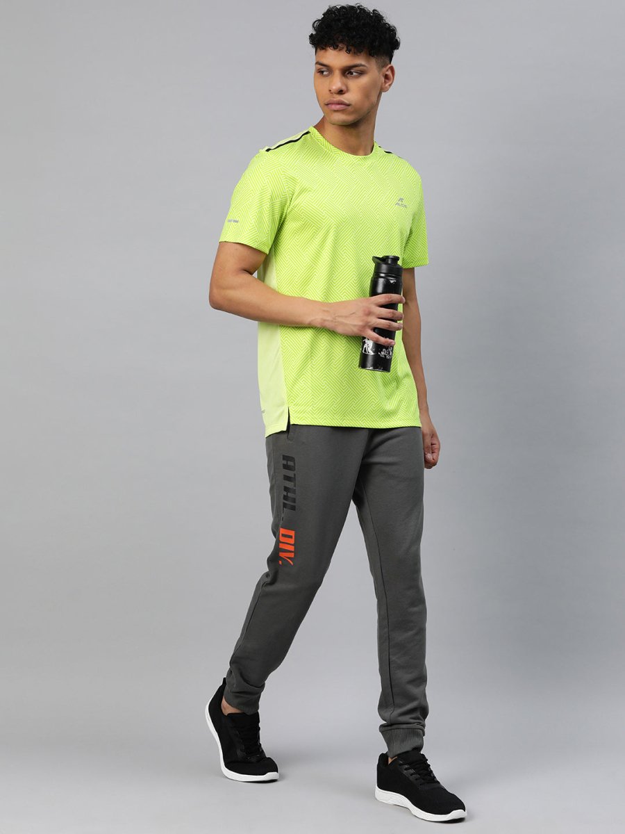 Alcis Men Printed Anti Static Slim Fit T-shirt | Swadesiicart