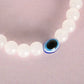 NVR Men & Women White Marbel Crystal Elasticated Bracelet - Swadesiicart