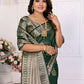 Aastha Fashion Green Soft Organza Silk Weaving Saree