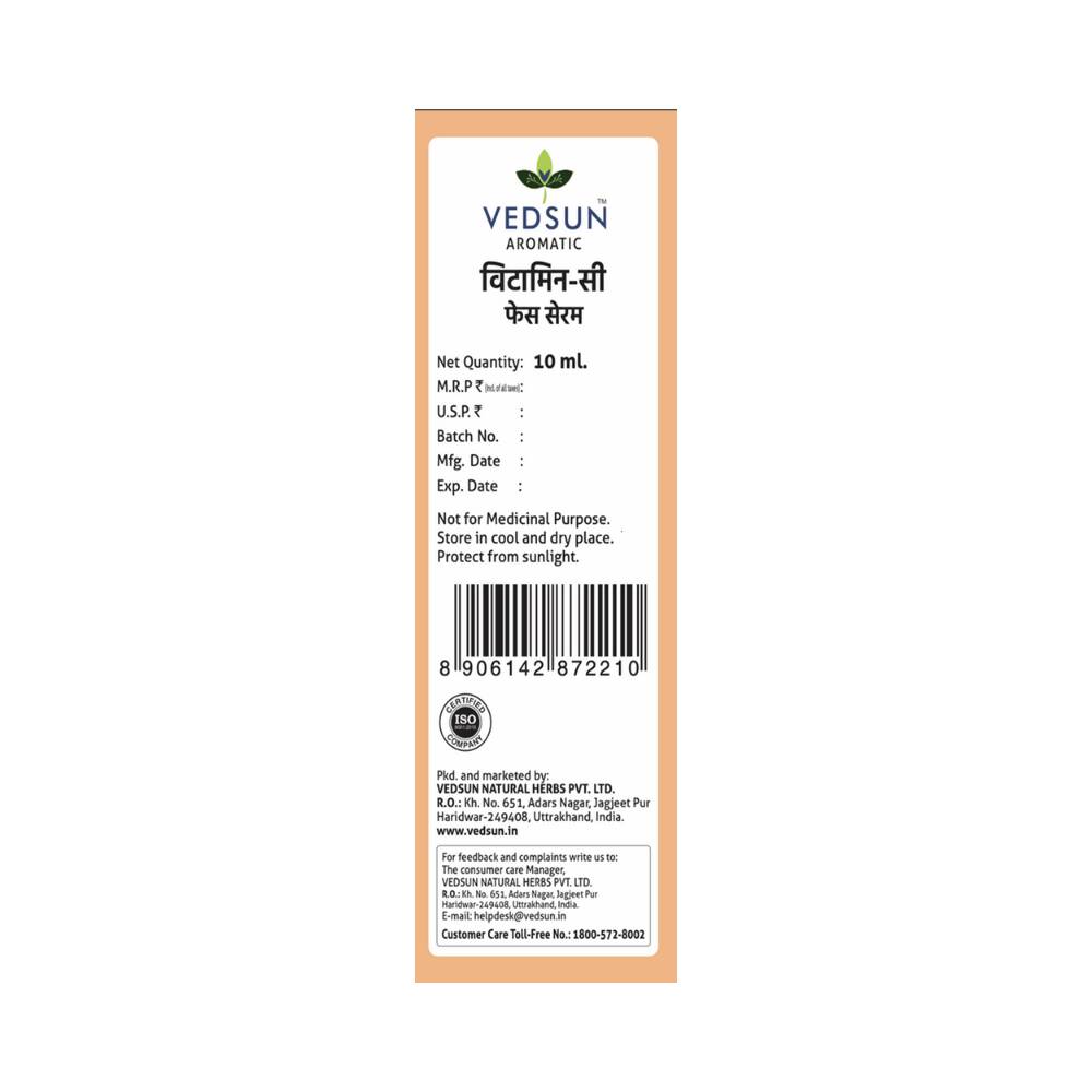 Vedsun Naturals Vitamin C Face Serum Anti Ageing Daily Glow for Men & Women - Swadesiicart
