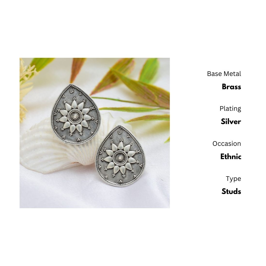 New Stylish Oxidized Gold-Polished Gold Studs Earrings for Womens by House of Ree | Swadesiicart