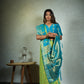 Vardha Lime Green Golden Zari Banarasi Chiffon Saree | Swadesiicart