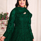 Anaita Green Embroidered Net Anarkali Suit