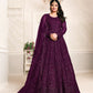 Anaita Purple Embroidered Net Anarkali Suit