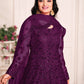Anaita Purple Embroidered Net Anarkali Suit