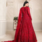 Anaita Red Embroidered Net Anarkali Suit
