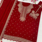 Anaita Red Georgette Suit With Embroidery & Sequence Work