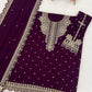Anaita Purple Georgette Suit With Embroidery & Sequence Work