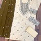 Anaita White Mehendi Khadi Cotton Suit with Embroidery & Patchwork