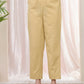 Vaasva Women Cheeku Cotton Flax Solid Straight Pants | Swadesiicart