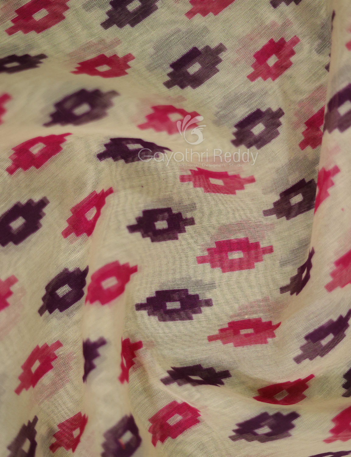 Shades of Rani Pink And Red Colour Blouse Patola Print Semi Chanderi Saree By Gayathri Reddy Designer Studio | Swadesiicart
