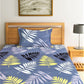 Home Sizzler Grey & White Floral 144 TC Single Bedsheet with 1 Pillow Covers - Swadesiicart
