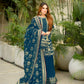 Anaita Teal Faux Georgette Readymade Suit with Embroidery & Moti Work