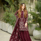 Anaita Maroon Faux Georgette Readymade Suit with Embroidery & Moti Work