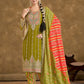 Anaita Green Chinon Sequence Embroidered Readymade Salwar Suit