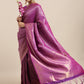 Saree Mall Purple Ethnic Motifs Zari Silk Blend Banarasi Sarees | Swadesiicart