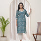 Vaasva Women Ferozi Cotton Printed Straight Kurti - Swadesiicart