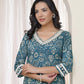 Vaasva Women Ferozi Cotton Printed Straight Kurti - Swadesiicart