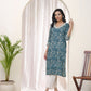 Vaasva Women Ferozi Cotton Printed Straight Kurti - Swadesiicart