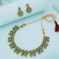 Tehzeeb Creations Luxurious Gold Polished Sea Green Colour Choker Necklace Set With Matching Earrings - Swadesiicart