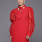 Ahalyaa Women's Crepe Red Tunic | Swadesiicart