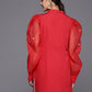 Ahalyaa Women's Crepe Red Tunic | Swadesiicart