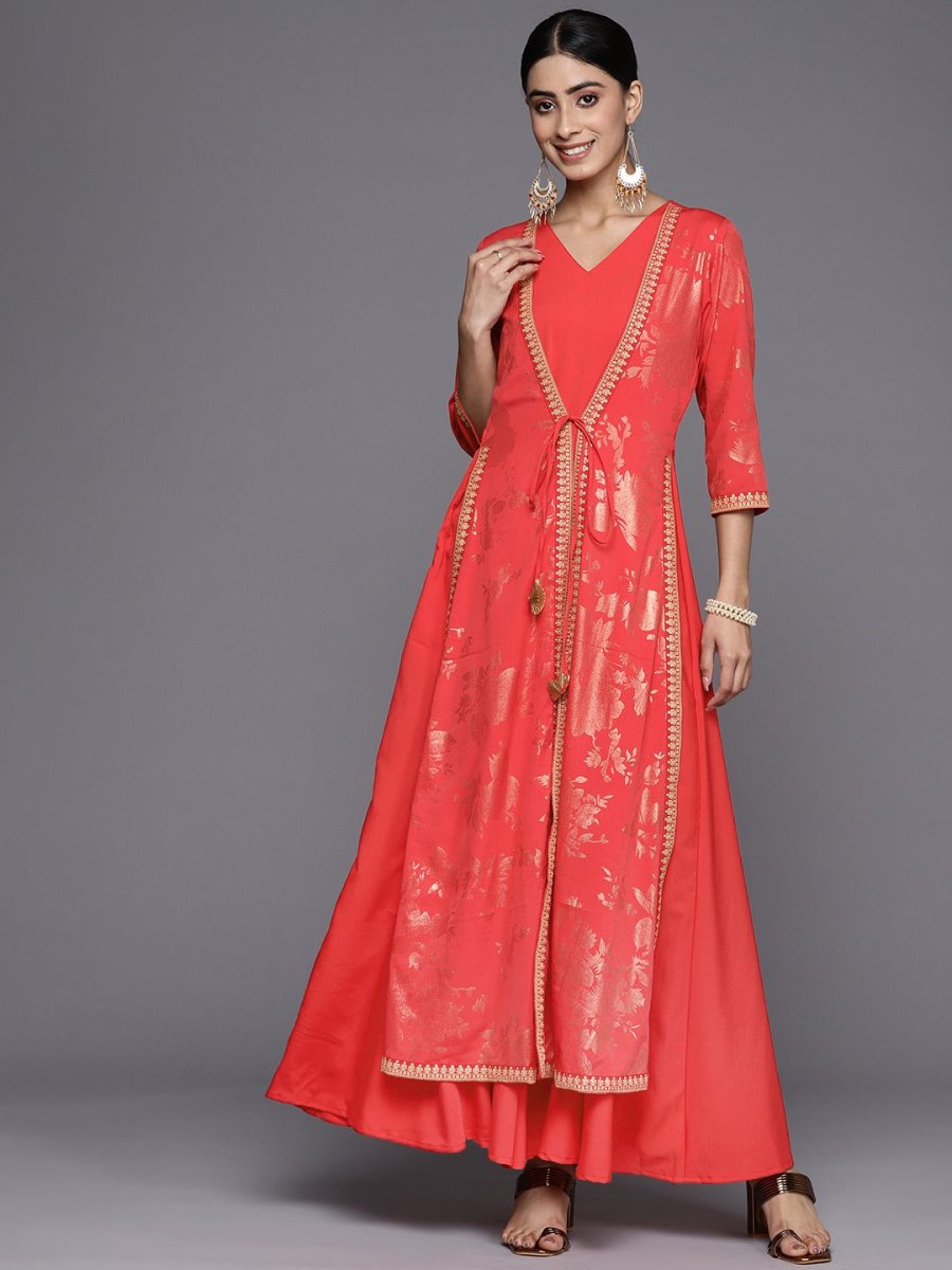 Ahalyaa Floral Printed Ethnic Maxi Dress | Swadesiicart
