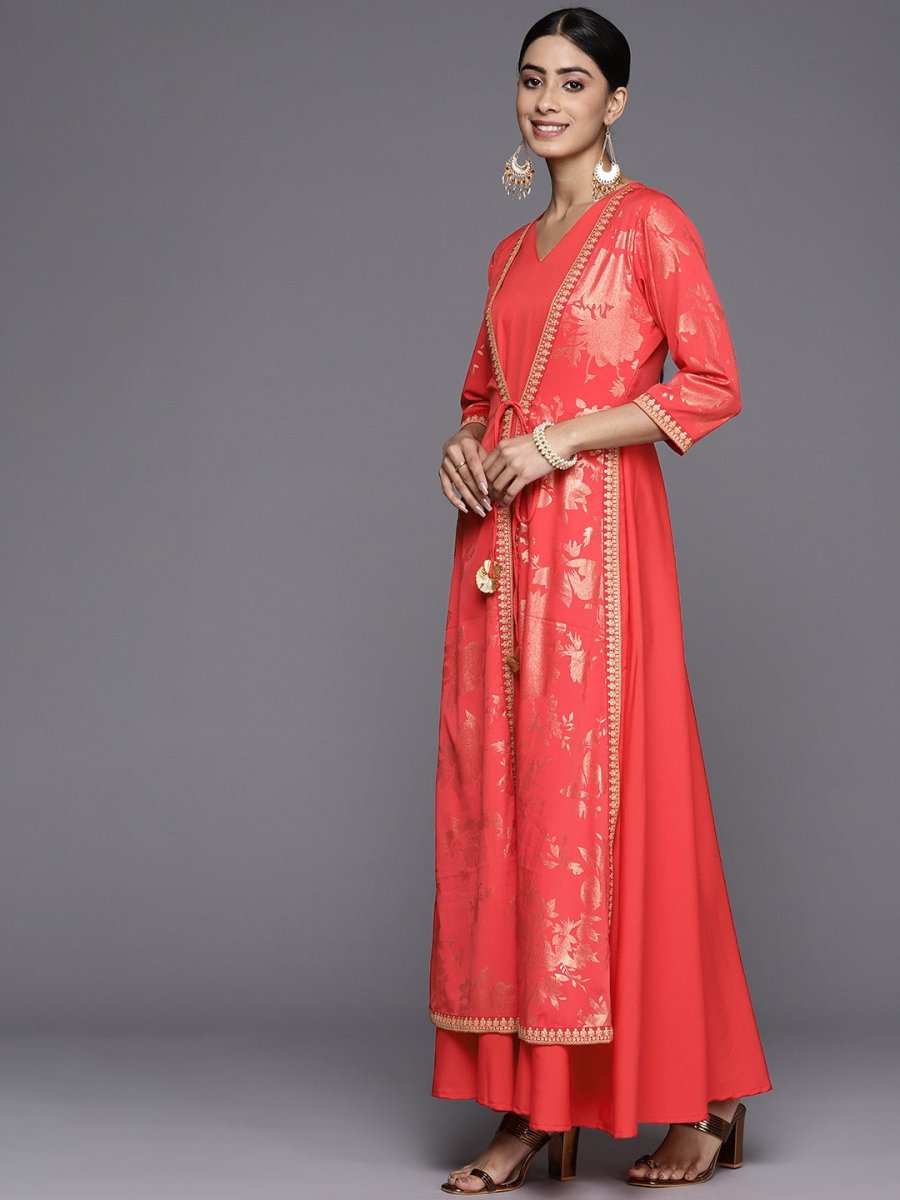 Ahalyaa Floral Printed Ethnic Maxi Dress | Swadesiicart