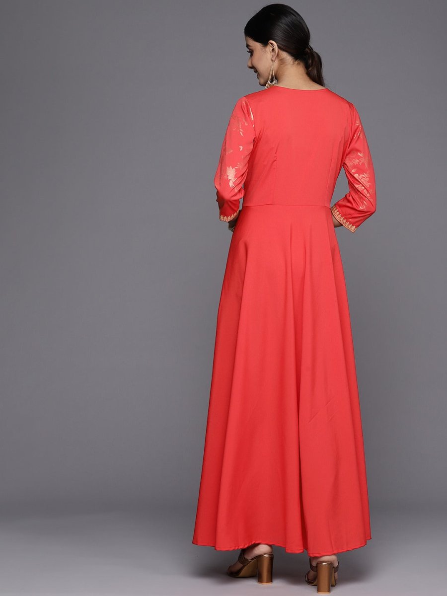 Ahalyaa Floral Printed Ethnic Maxi Dress | Swadesiicart