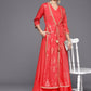 Ahalyaa Floral Printed Ethnic Maxi Dress | Swadesiicart