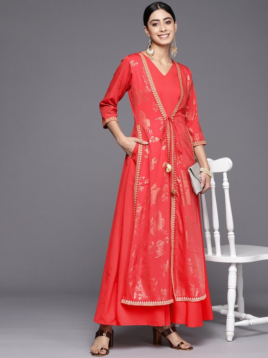 Ahalyaa Floral Printed Ethnic Maxi Dress | Swadesiicart