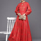 Ahalyaa Ethnic Motifs Keyhole Neck Ethnic Maxi Dress | Swadesiicart